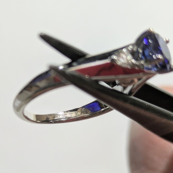 14k W Gold Scott Kay Sapphire Ring s 5. 5 - Picture 7 of 12